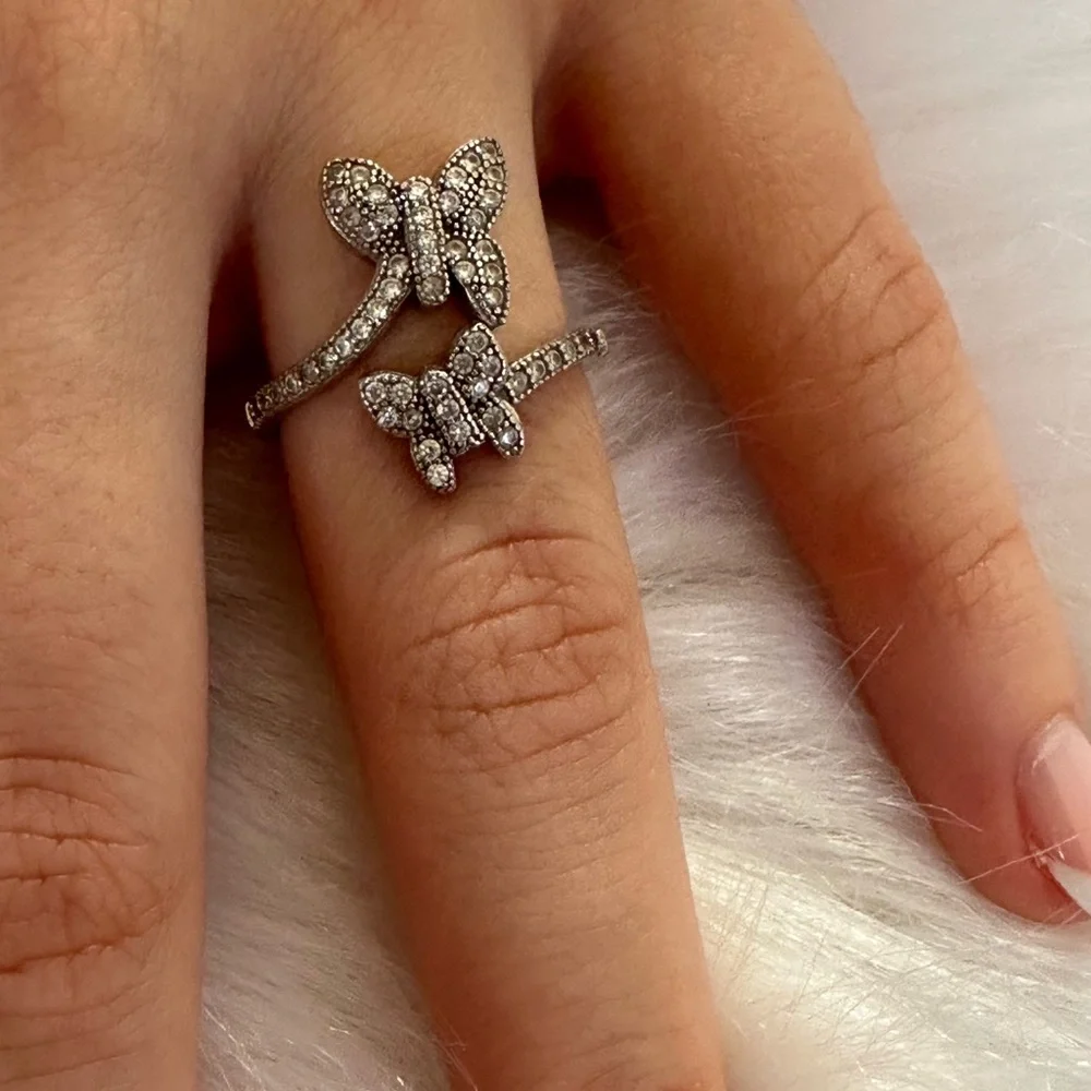 Elegant 925 sterling Silver Butterfly Ring